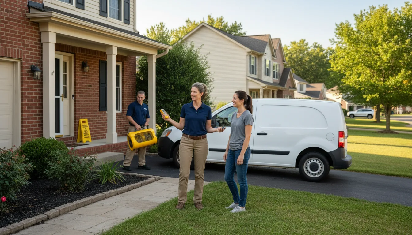 Residential water damage restoration in Woodson, IL